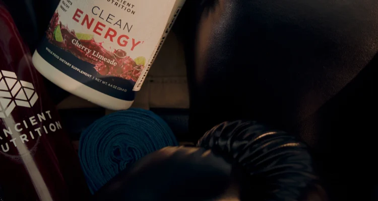 clean energy bottle in a gym bag