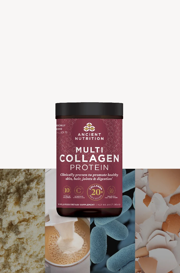 a bottle of multi collagen protein powder pure