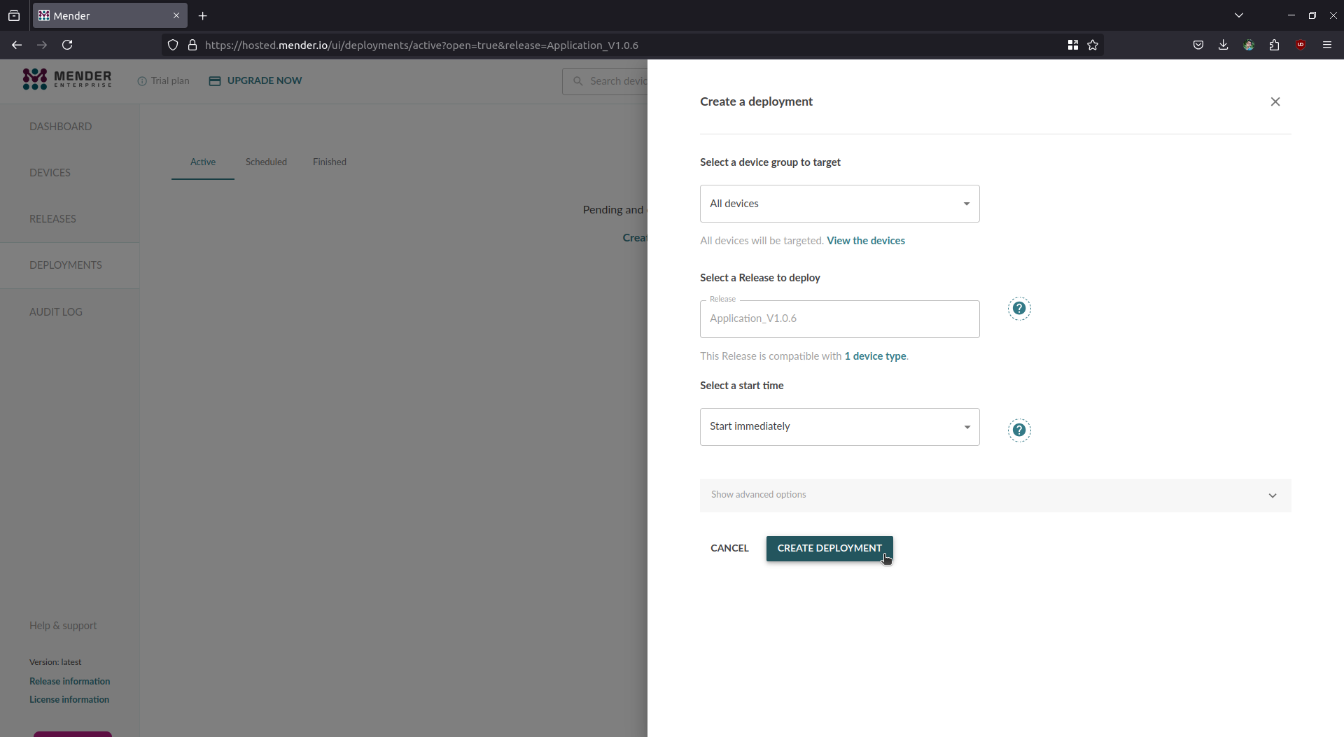 Create Deployment