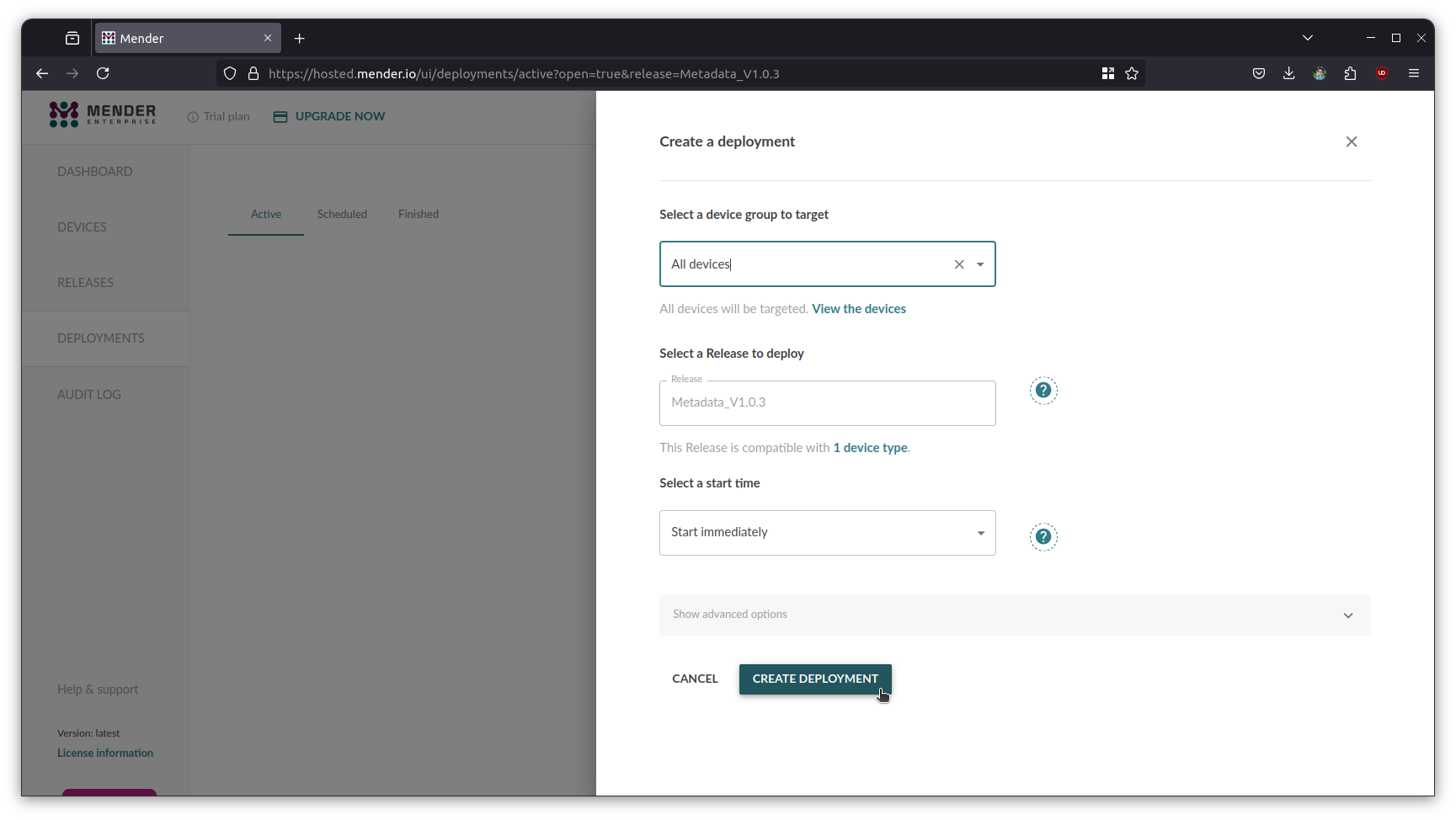 Create Deployment