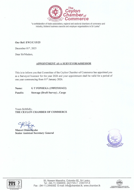 Thusith Fonseka Chamber License