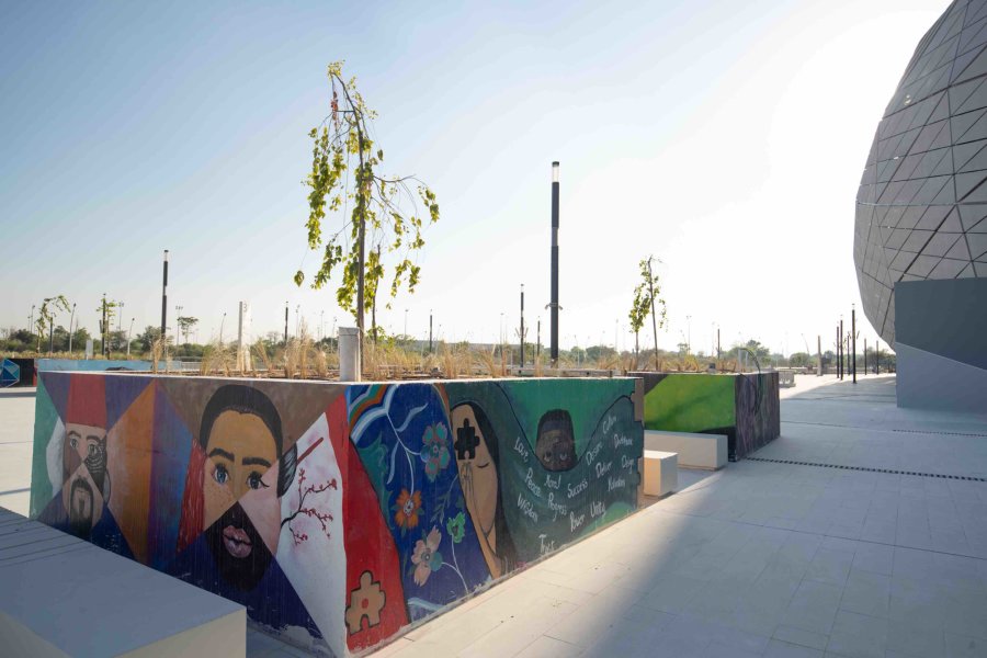 Using art outside the Education City Stadium to depict the vibrancy of Qatar Foundation - qf - 05