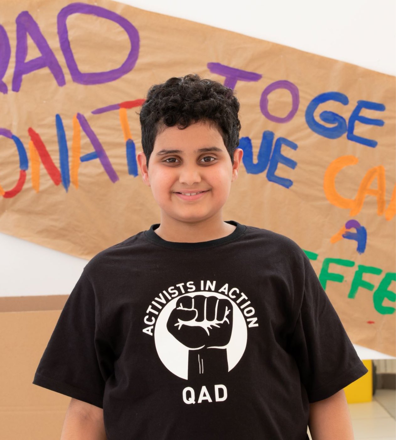 QF students share school supplies with Afghan refugees - QF - 01