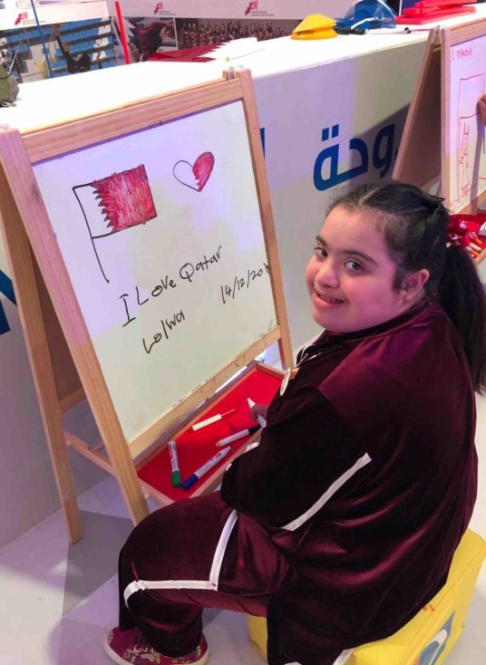 On World Down Syndrome Day Lolwa Alshafai a student of QFs Awsaj Academy - QF - V4