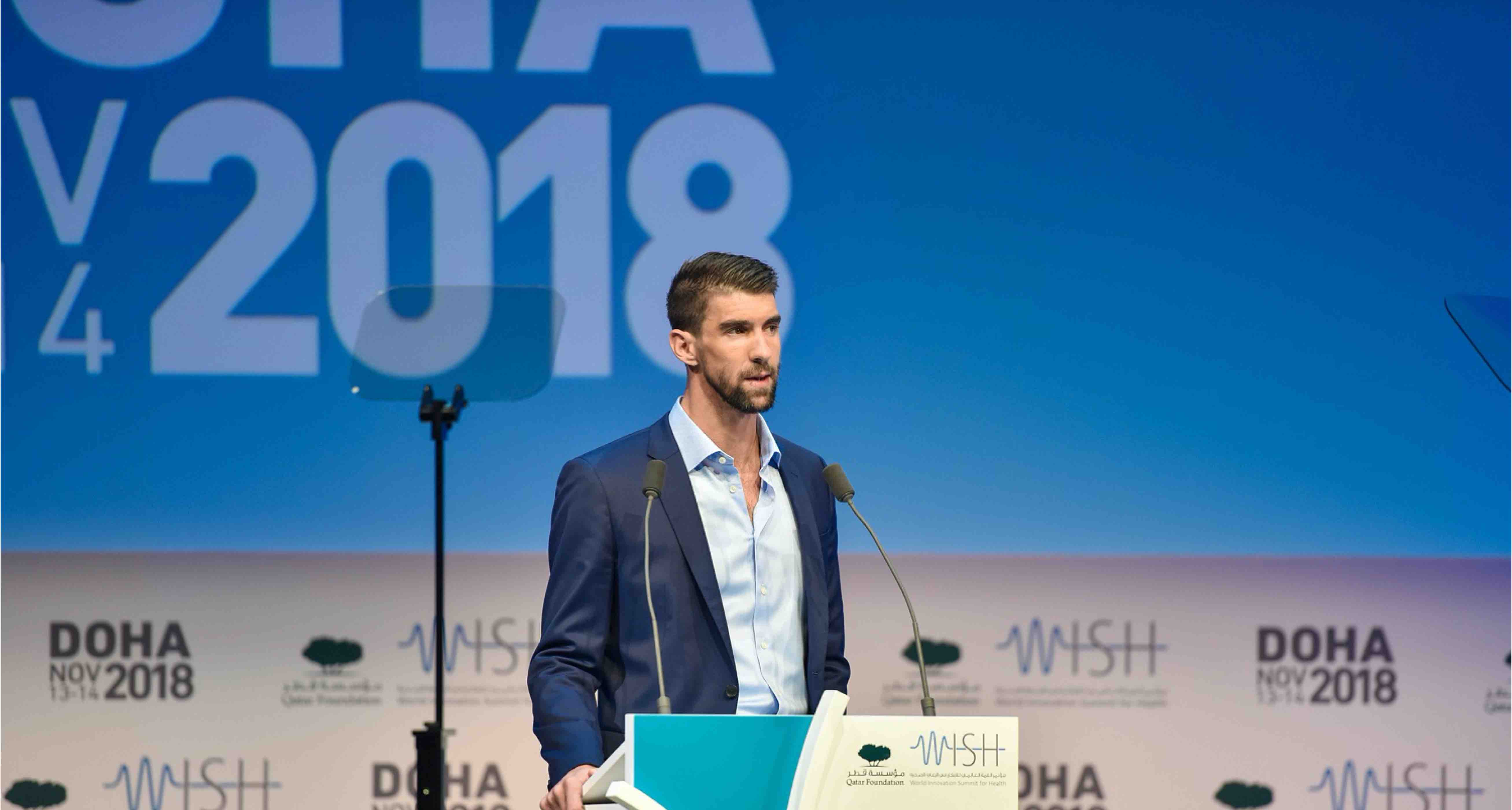 Olympic gold medal-winning swimmer Michael Phelps speaks about his mental health struggles at the WISH 2018 summit