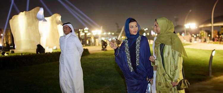 Her Highness Sheikha Moza inaugurates Al Azzm artwork