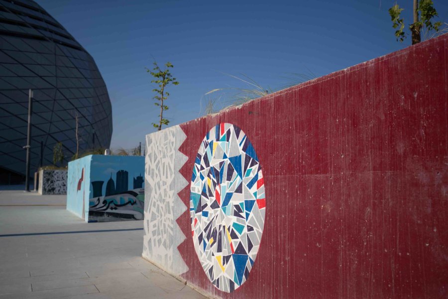 Using art outside the Education City Stadium to depict the vibrancy of Qatar Foundation - qf - 04