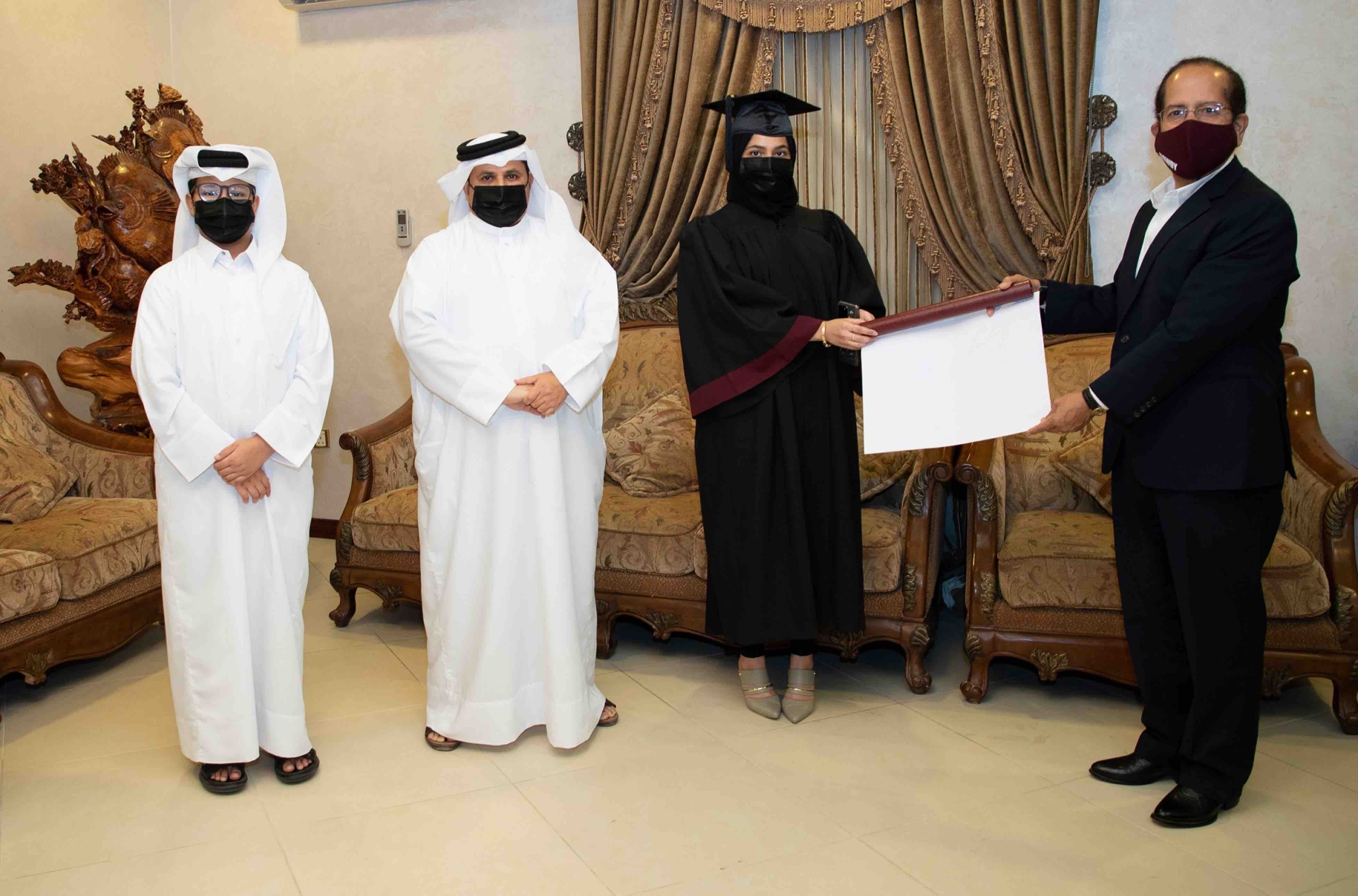 Dean of QF partner university presents degrees to 107 engineers – at their homes - QF - 03