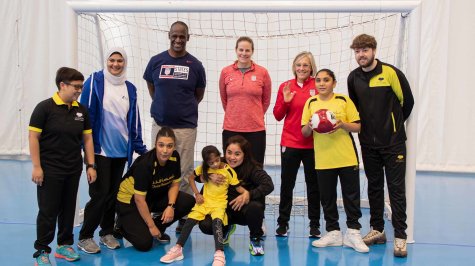 QF’s girls’ ability friendly team meets U.S. soccer team representatives