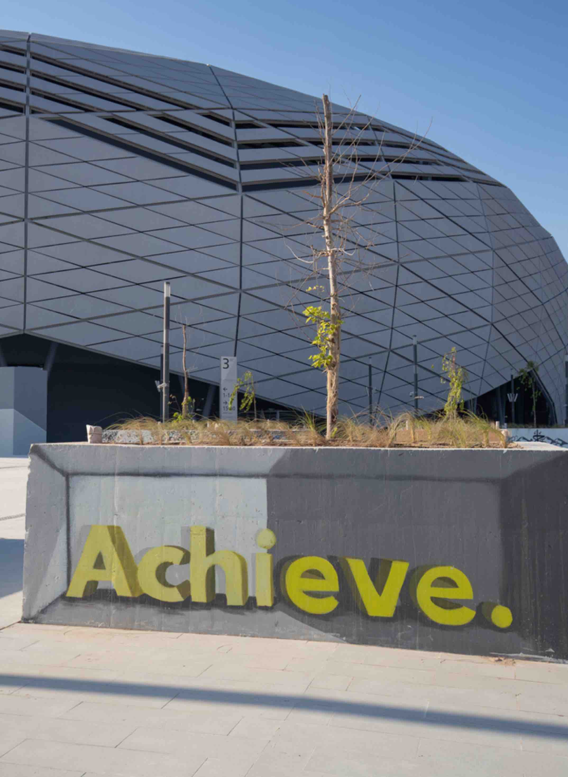 Using art outside the Education City Stadium to depict the vibrancy of Qatar Foundation - qf - V4