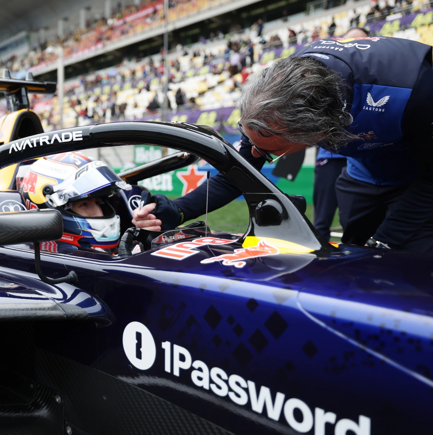Alisha Palmowski in a Red Bull Racing car