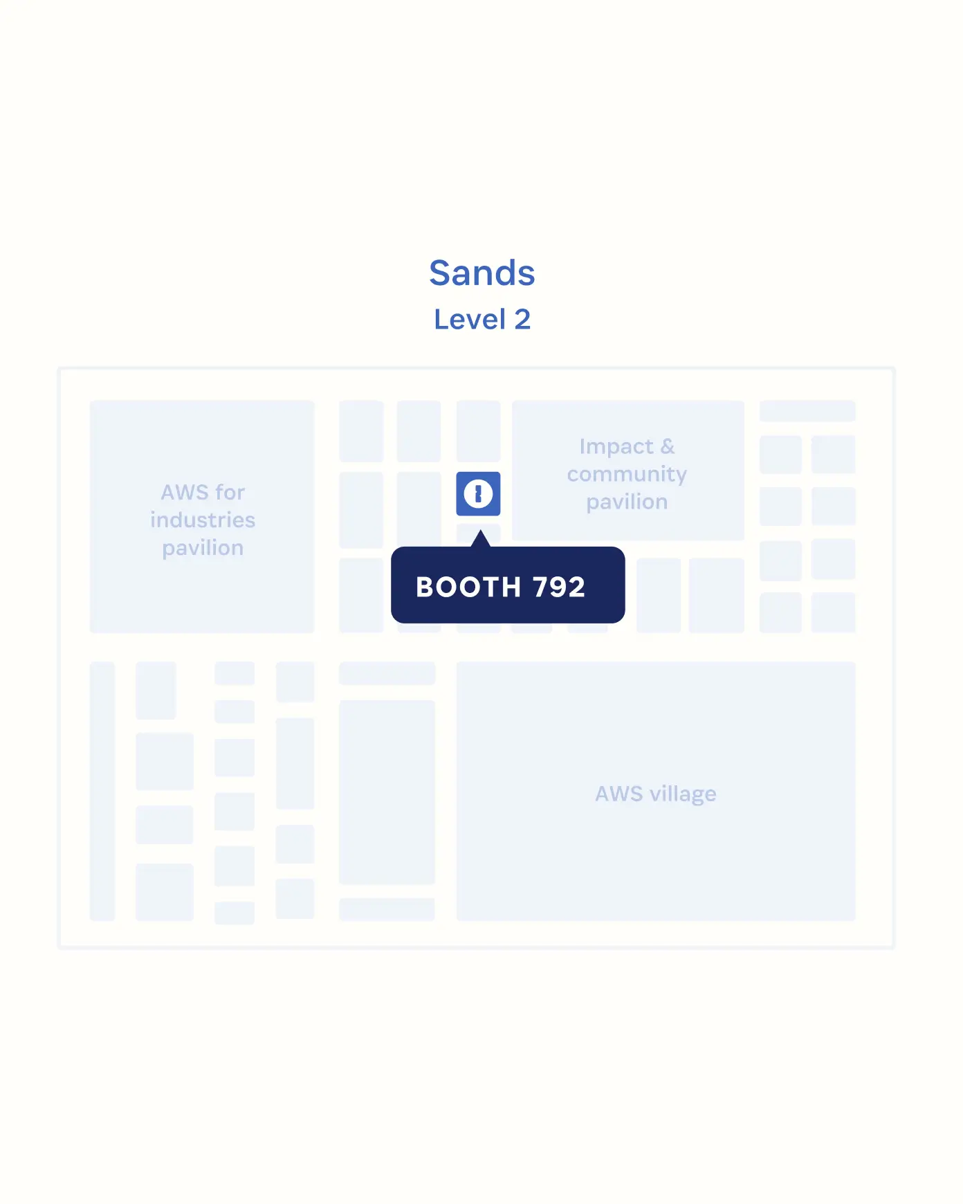 1Password’s booth location on exhibitor’s map at Moscone Center South Expo in Las Vegas 