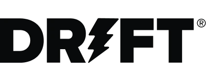 Drift logo with lightning bolt in the letter I