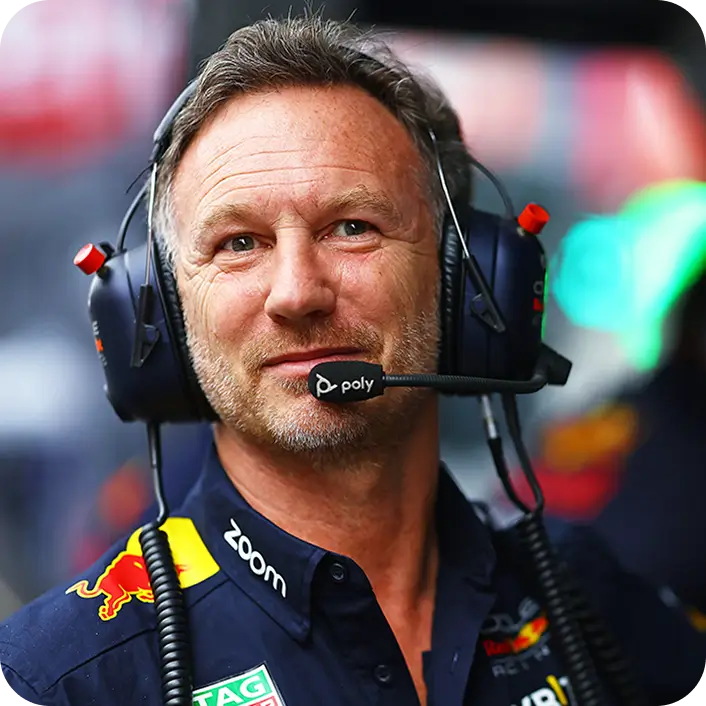 A headshot of Oracle Red Bull Racing's CEO Christian Horner. 