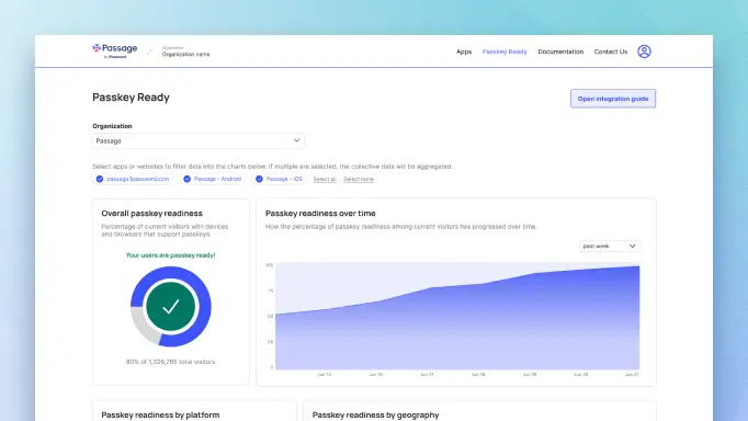 Passkey Ready interface from Passage by 1Password 