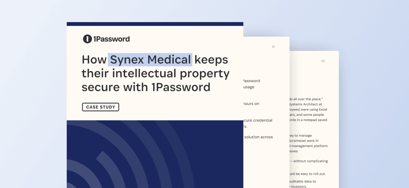 How Synex Medical keeps their intellectual property secure with 1Password
