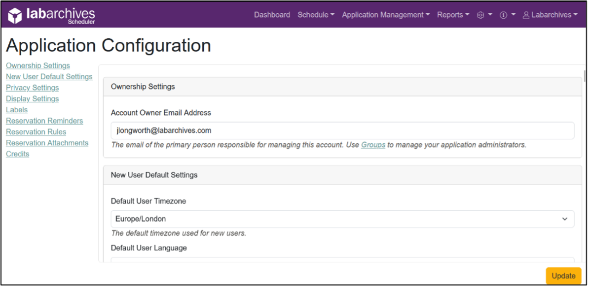 Scheduler Admin Application Config