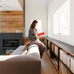 Richlite Bookshelves and Fireplace