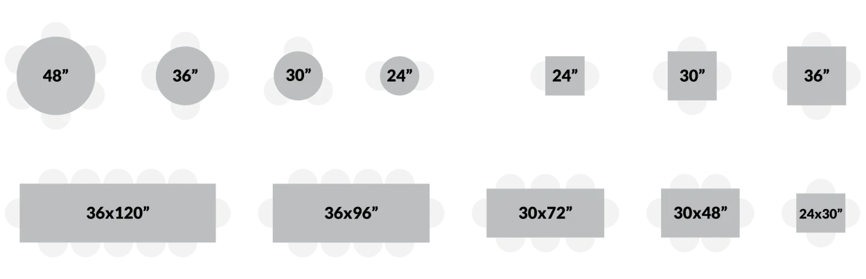 Oxtops Restaurant Top Sizes 2020 Image