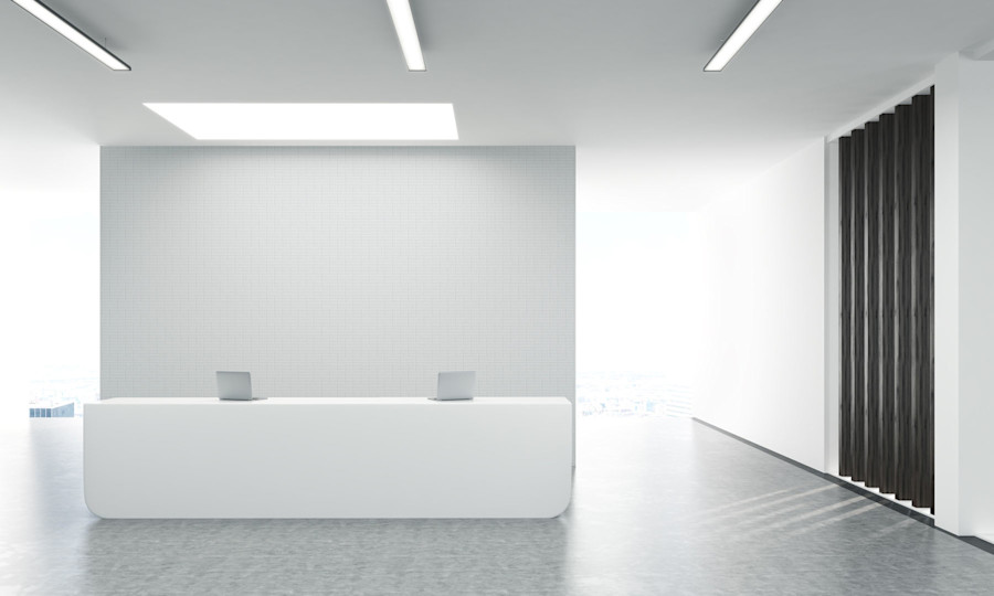 Tekstur Reception Desk Millwork - Industrial i2 Soft White