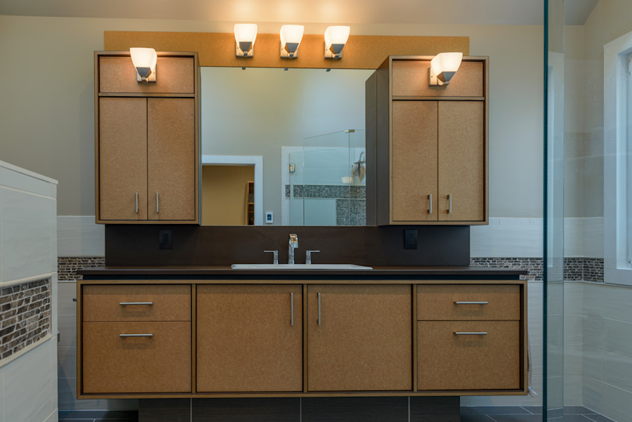 Richlite Stratum Birch Custom Bathroom Vanity 5139 Cabinets & Millwork