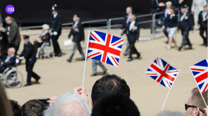 veterans and british flag