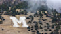 This image shows a large M on the side of Baldy Mountain on the Montana State University campus in Bozeman, Montana.
