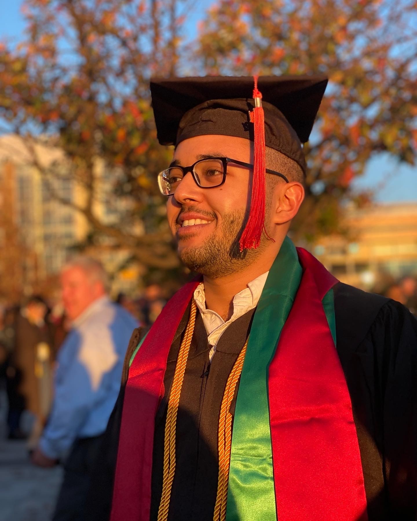 Salman at his graduation, in graduation cloak and hat