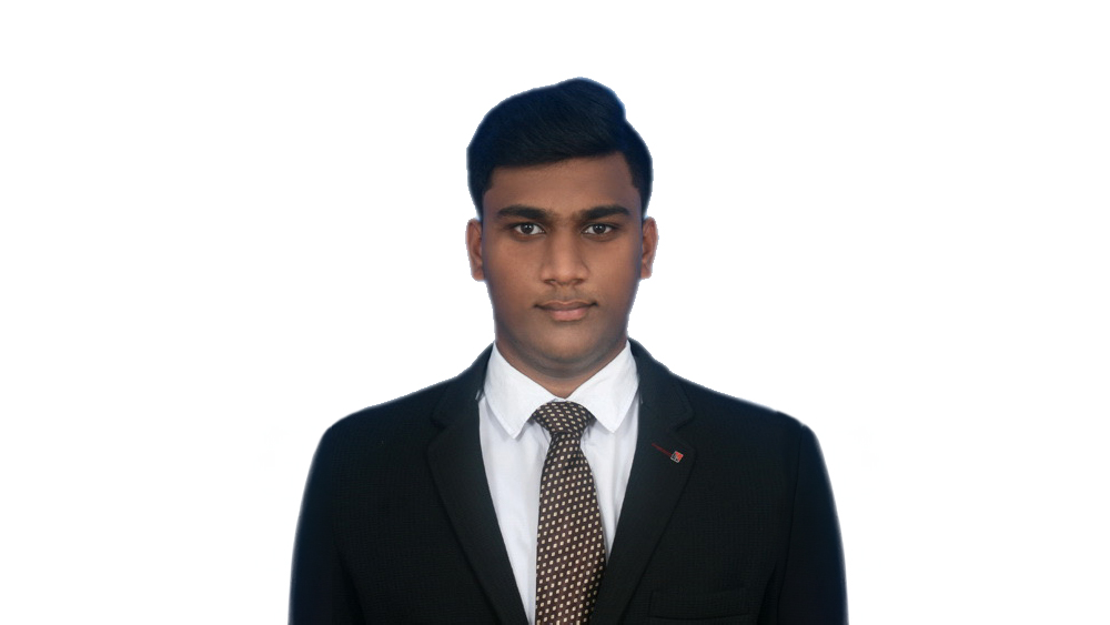 Pavan, an international student from India at the University of South Carolina, wears a business suit for his professional head shot photo.