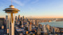 This photo shows the Seattle skyline with the Space Needle in the front left. International students can now apply to Seattle University and the Cornish College of the Arts through Shorelight.