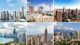A grid of six squares shows the skylines of the best US cities for Latin-American students coming to America to study abroad.
