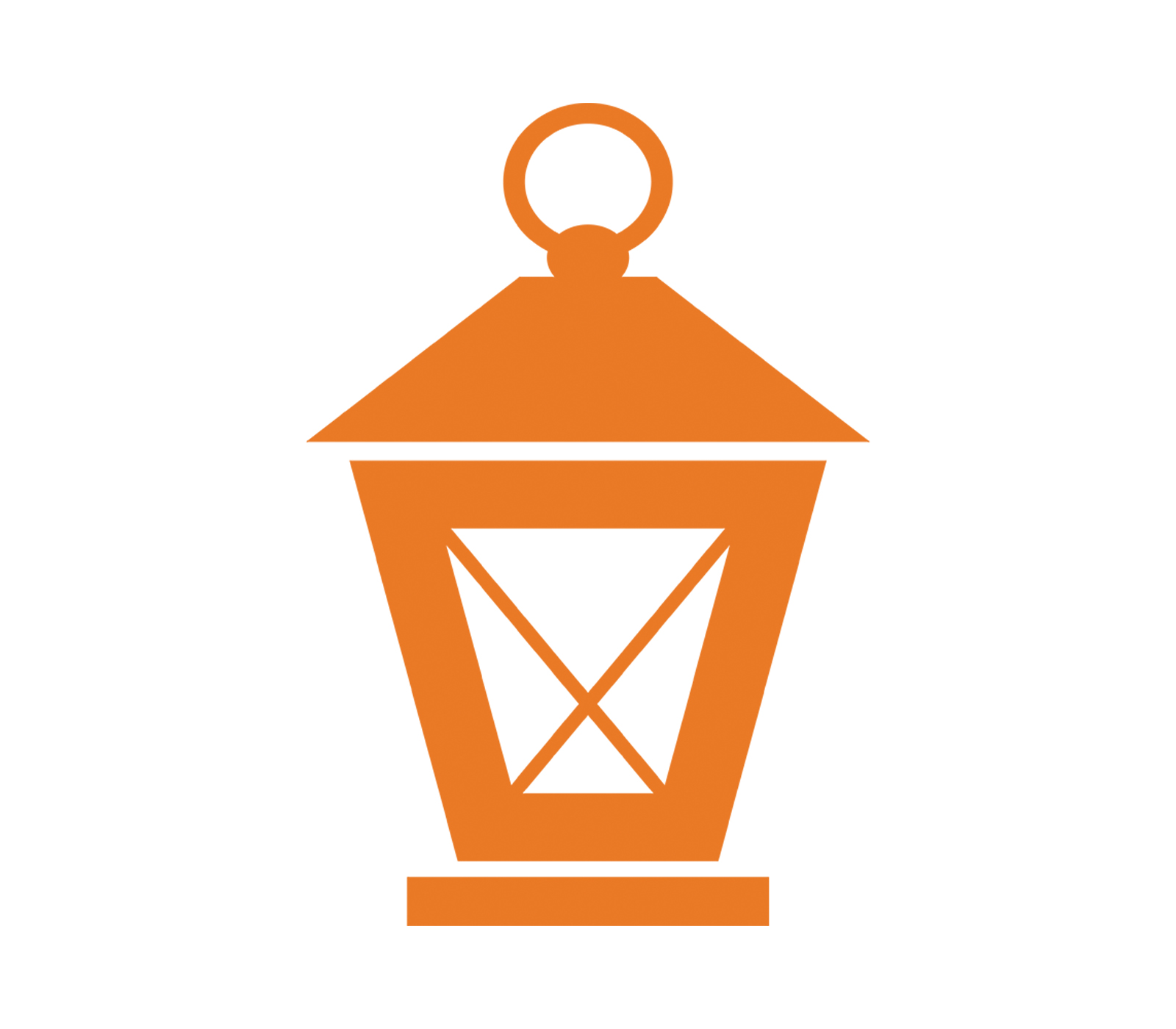 This illustration of the Shorelight brand logo shows an orange lantern on a white background