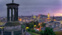 A skyline view of Edinburgh, Scotland, at dusk