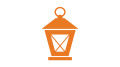 This image shows Shorelight's company logo: a traditional fishing-style lantern in orange.