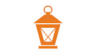 This image shows Shorelight's company logo: a traditional fishing-style lantern in orange.