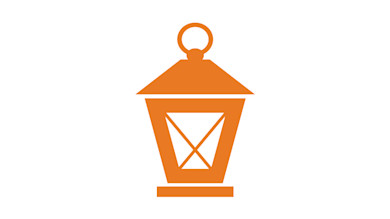 This image shows Shorelight's company logo: a traditional fishing-style lantern in orange.