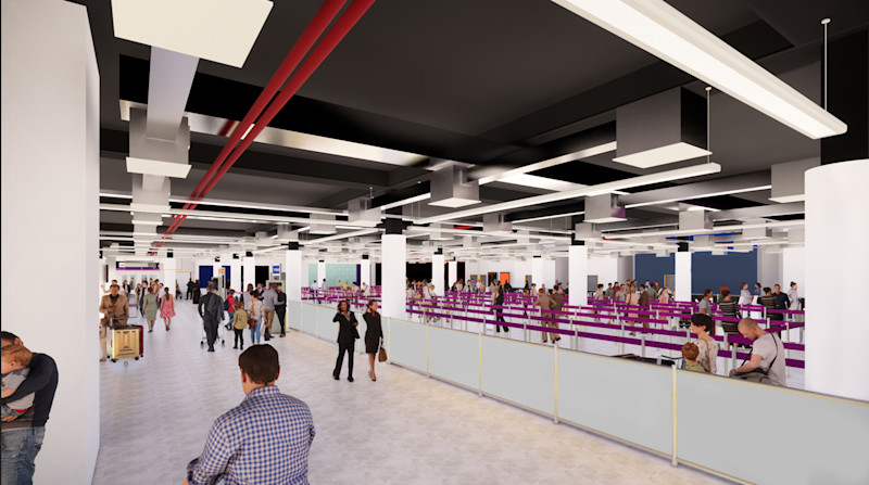 Check-in hall development, impression