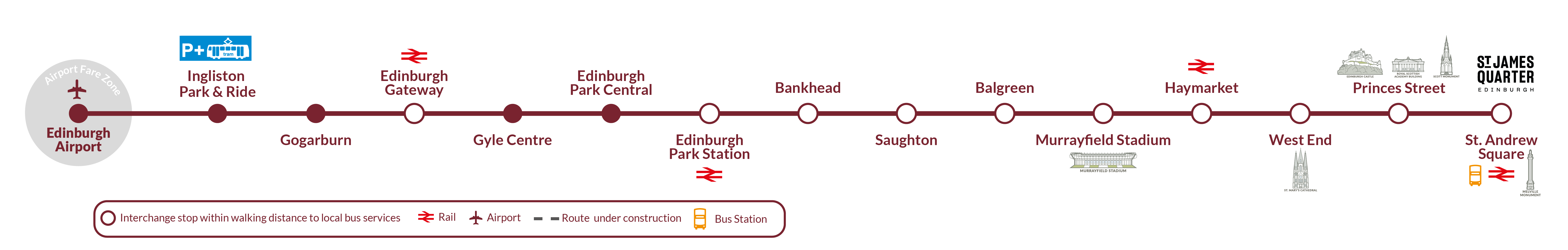 Edinburgh Trams Route