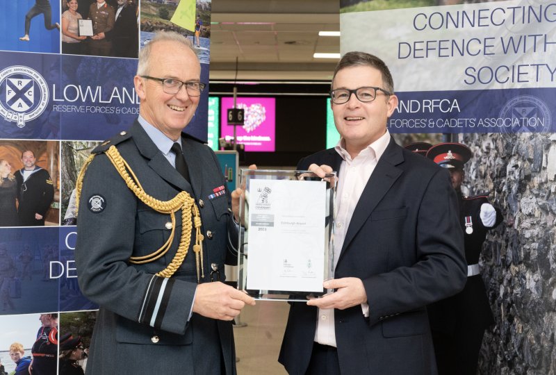 Airport officially presented with award for work done to support armed forces leavers