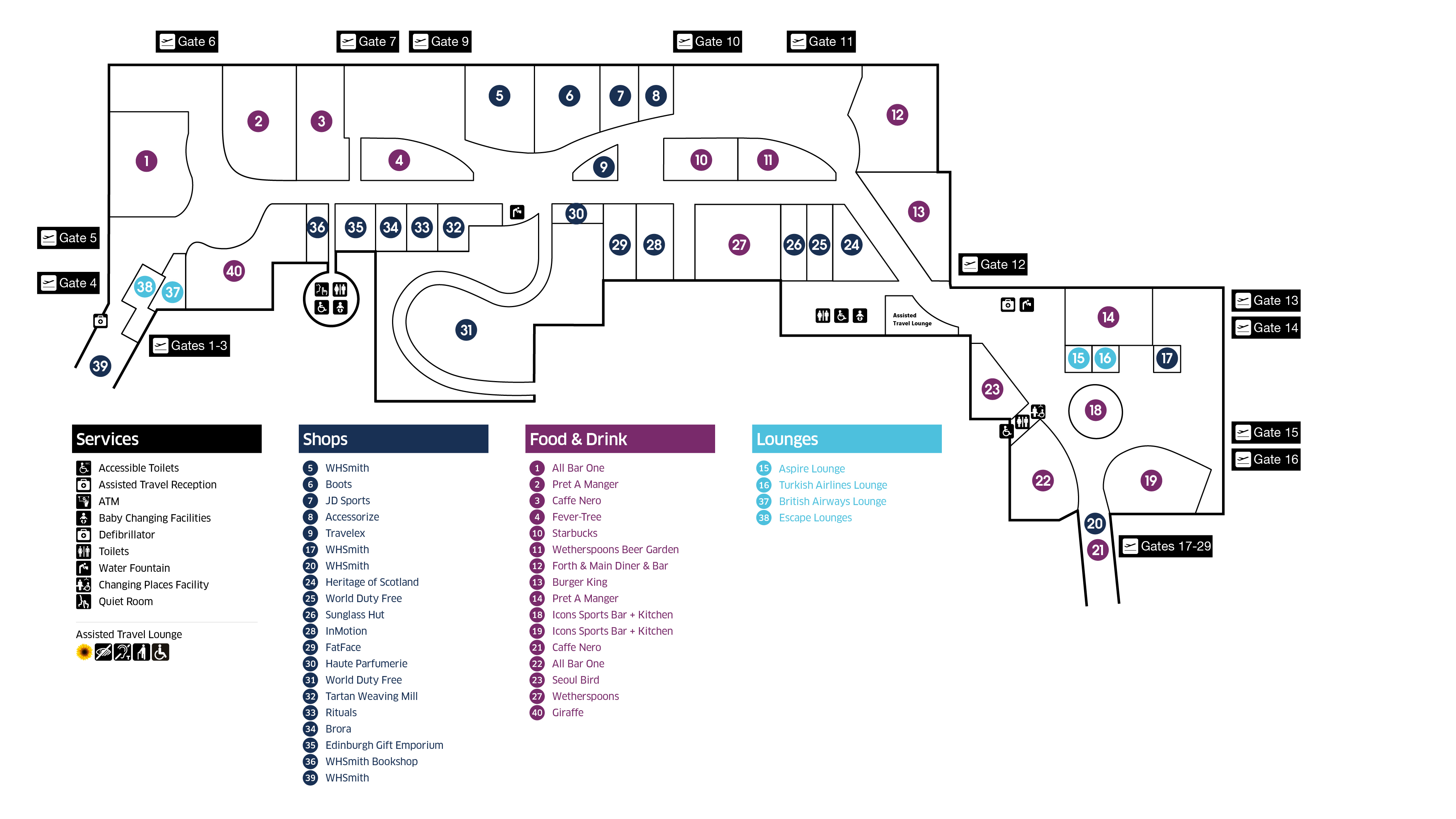 July 2026 departure lounge map