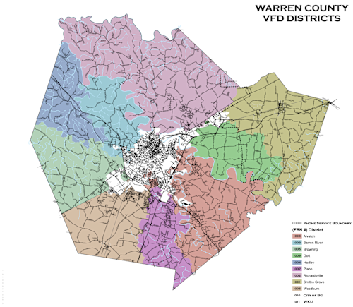 Warren County KY Fire District Map