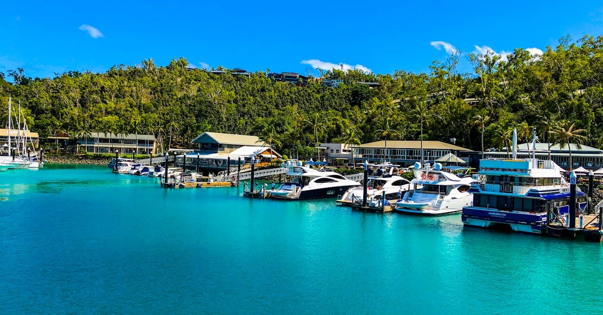 White and Blue Boats on Sea Dock