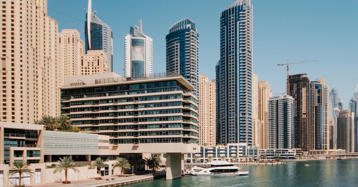 City with Skyscrapers by River