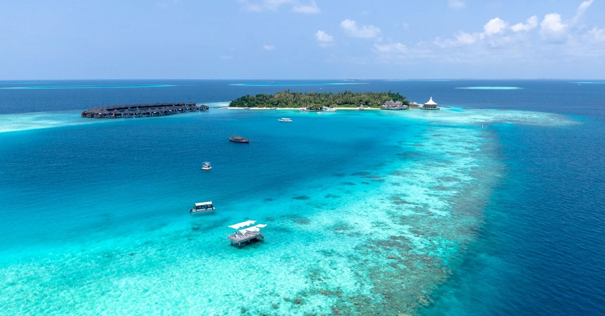 Sea with Turquoise Water Near an Island