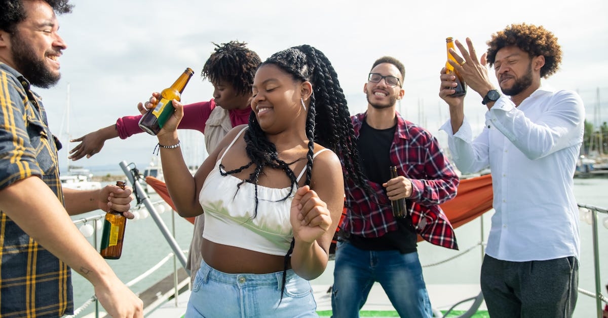 Smiling Friends with Beer on Boat