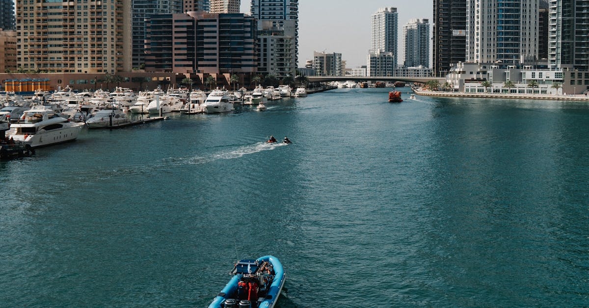 Docked Yachts near Buildings