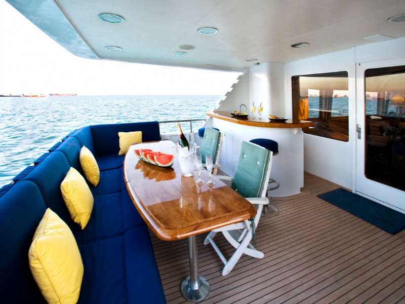 Food on a luxury yacht