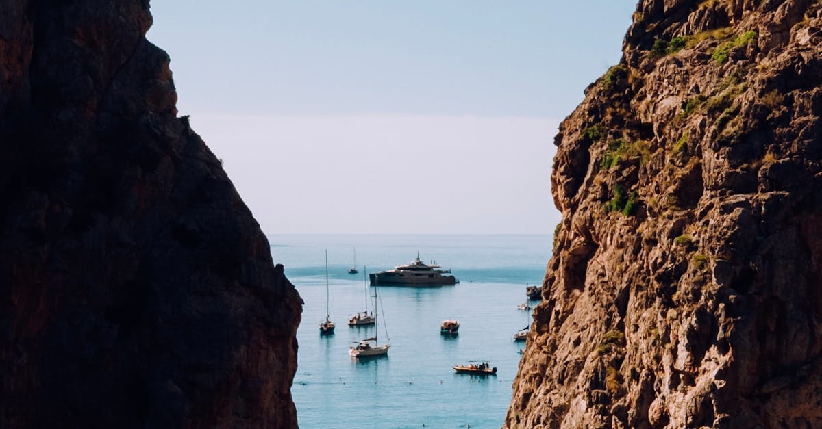 A Shore Between Big Rock Formations