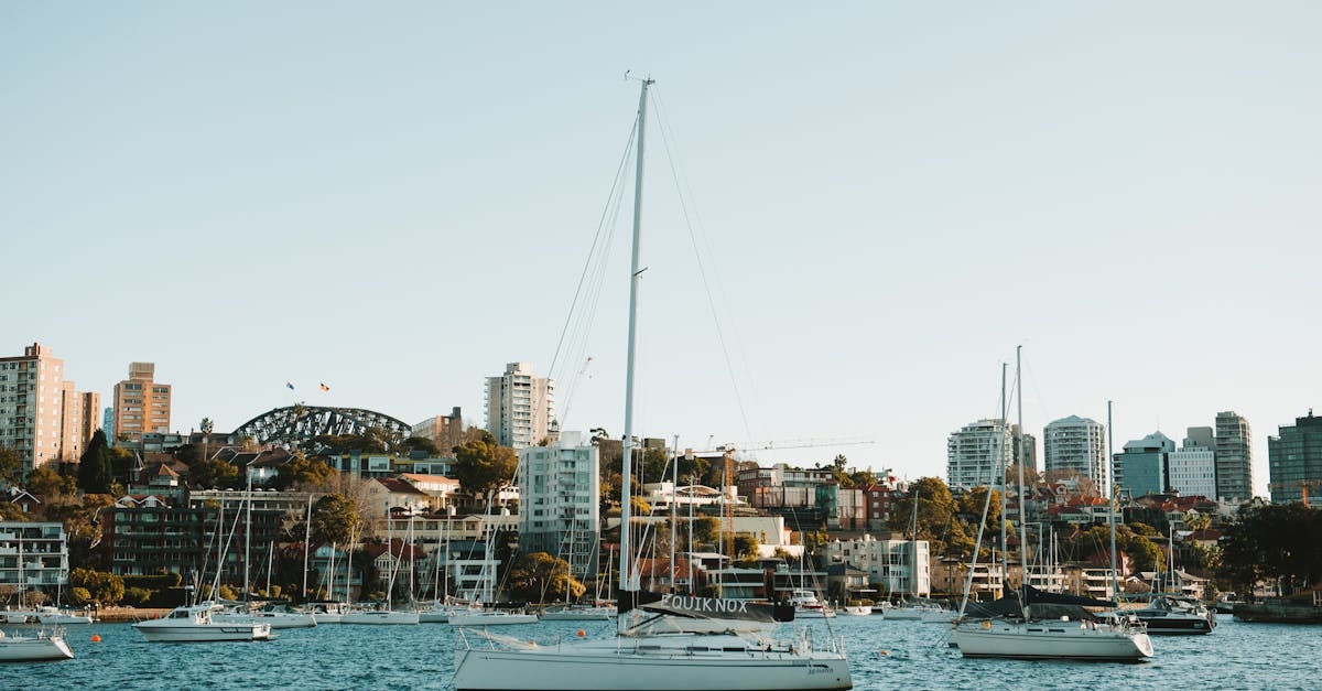 Yachts Sailing in the Sydney Harbor in Australia