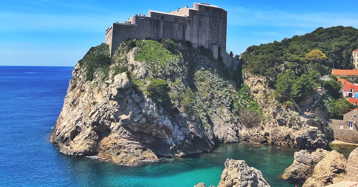 Castle on Mountain Near Sea